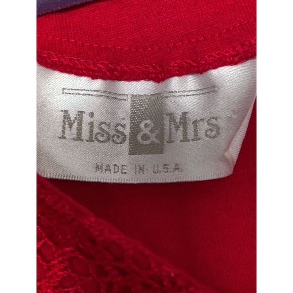Miss‎ & Mrs Womens Top Red Fringe Lace Vintage USA - Picture 5 of 5